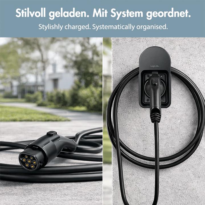 Immagine prodotto LogiLink Supporto a parete con vaschetta per il cavo di ricarica dell'auto