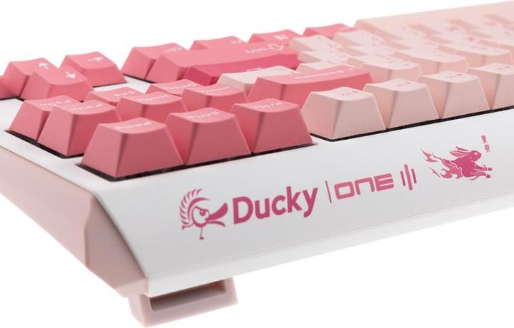 Actual product image Ducky One 3 Gossamer Pink TKL Gaming Keyboard - MX-Ergo-Clear (US) (US, Cable)