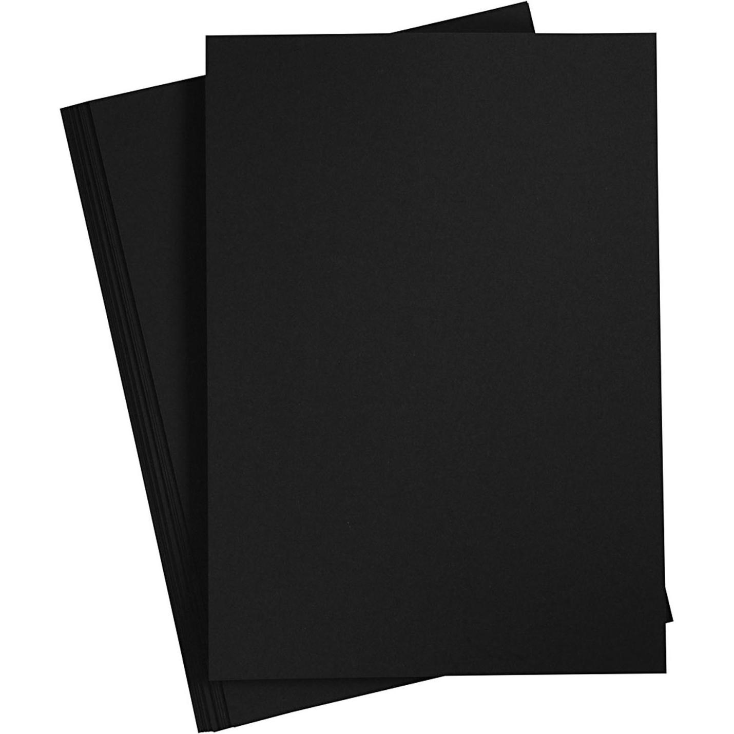 Thumbnail - Creativ Company, Bastelpapier, Gekleurd Karton Koolzwart, A4, 20 vel (180 g/m², 20 x)
