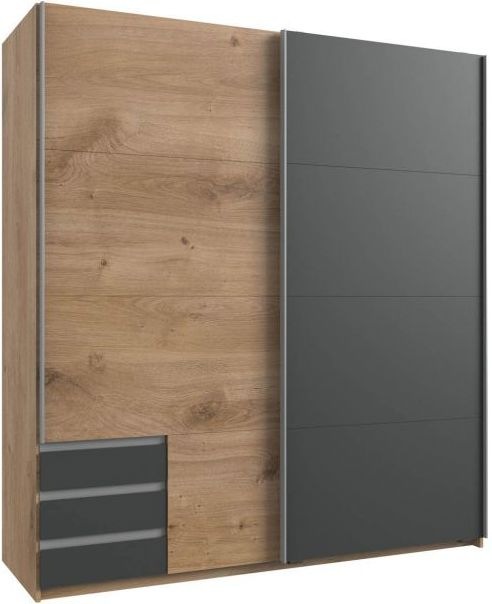 Graphite black, oak coloured
