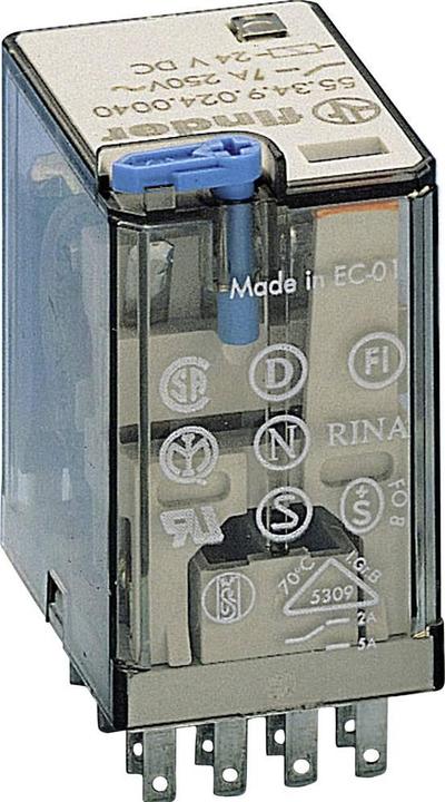 Actual product image Finder 55.34.9.048.0090 Plug-in relay 48 V/DC 7 A 4 changeover contacts 10 pcs.