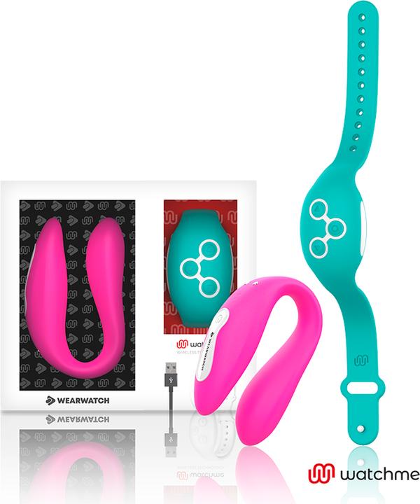 Actual product image Wearwatch Dual Pleasure Wireless Technology Watchme Fuchsia / Aquamarine