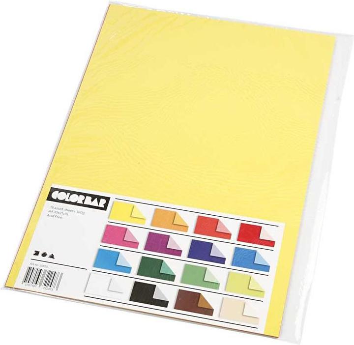 Produktbild Creativ Company Color Bar Papier Kleur A4 100gr, 16 Vellen (100 g/m², 16x)