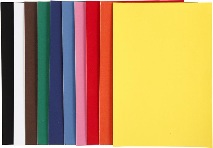 Actual product image Creativ Company Velour paper Kleur A4, 10 vells (140 g/m², 10x)