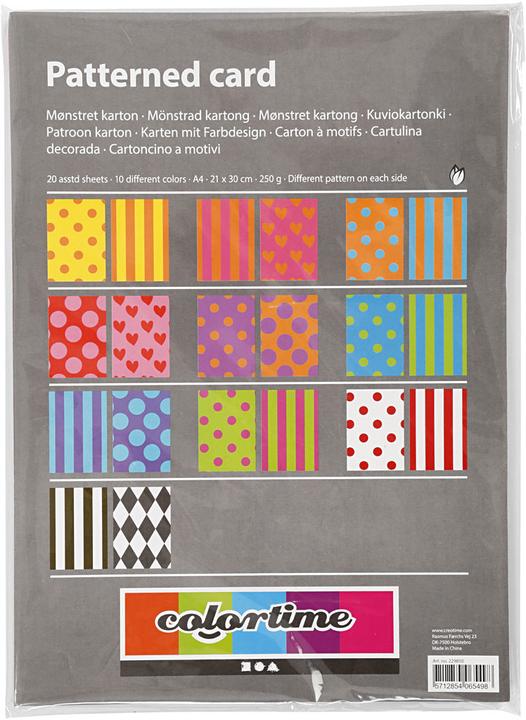 Image du produit Creativ Company Bedrukt Karton Kleur A4, 20 Vellen (250 g/m², 20 x)