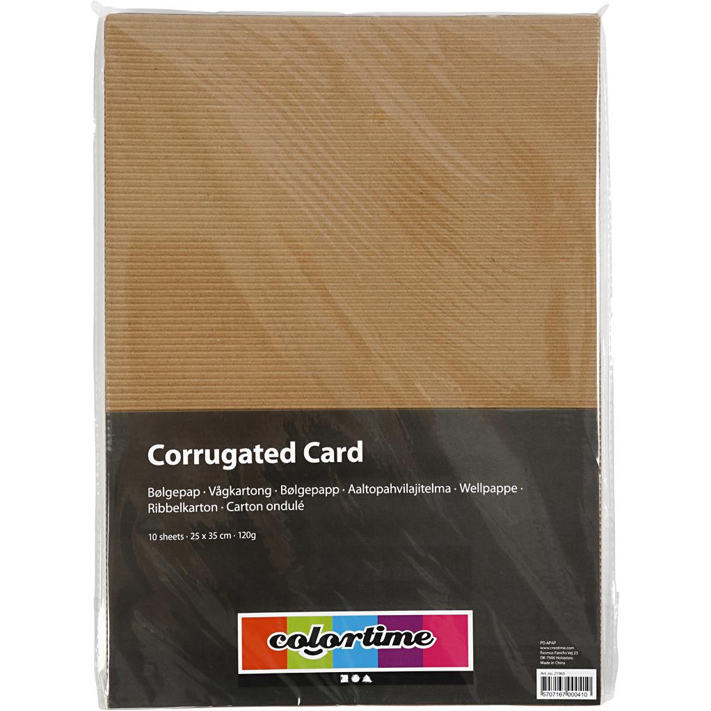 Thumbnail - Creativ Company, Bastelpapier, RibbelKarton Kleur 120gr, 10 Vellen (120 g/m², 10 x)