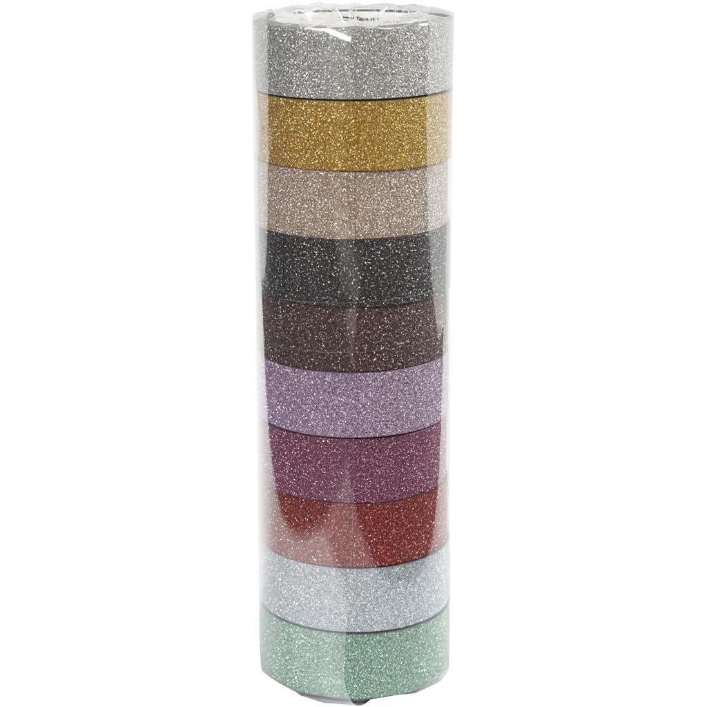 Thumbnail - Creativ Company Glitter Tape Kleur,10st.