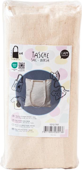 I Am Creative GP Tasche, natur, 38x42 cm, 4 Stk.