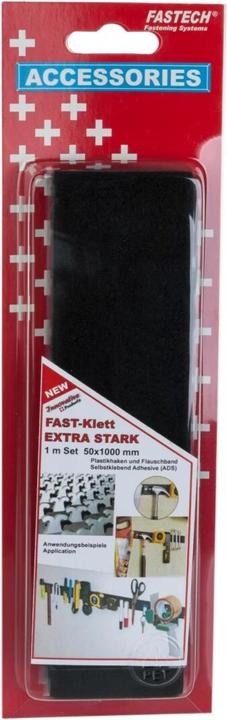 Produktbild Fastech Klettband zum Aufkleben, schwarz (50 mm)