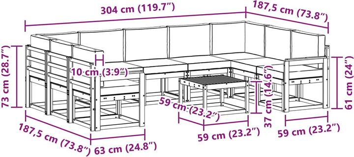 Produktbild vidaXL Outdoor-Sofa