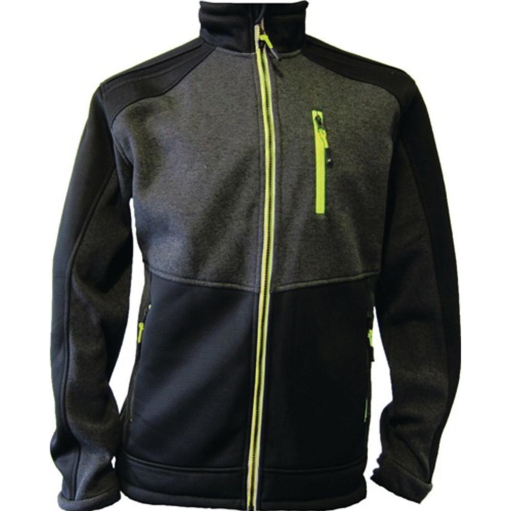 Terrax, Arbeitsjacke, Strickfleecejacke Grösse XXL dunkelgrün/schwarz/lime (XXL)