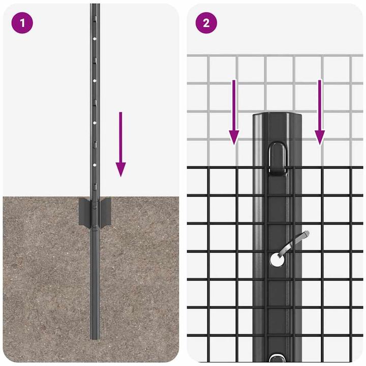 Produktbild vidaXL Grau Zaun