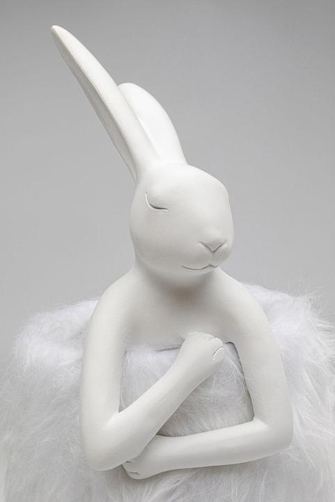 Produktbild Kare Design Tischleuchte Animal Rabbit Fur Weiss/Silber 50cm (E14)