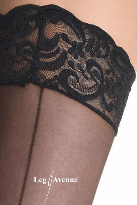 Actual product image Leg Avenue seamed stockings with lace (46, 50)