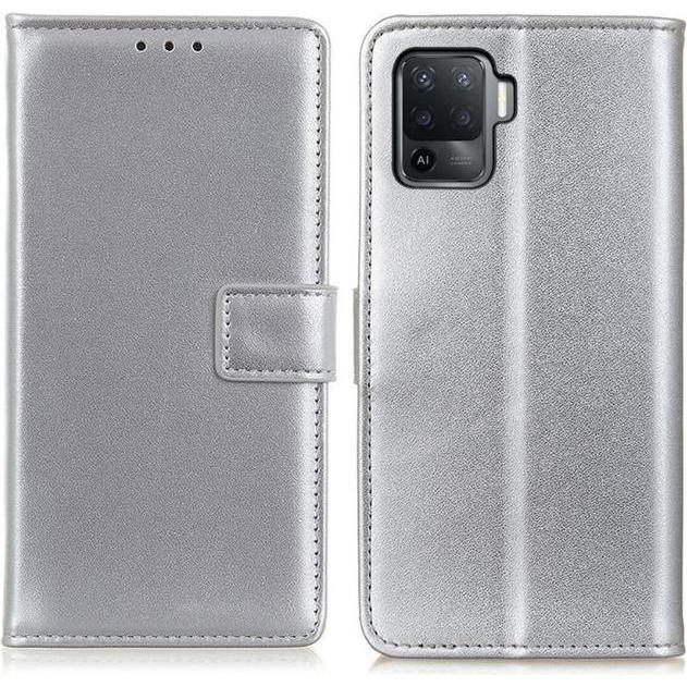 Thumbnail - MU Classic Classic II Leder Bookcover Series (Oppo A94), Smartphone Hülle, Silber