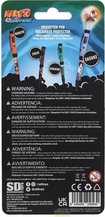 Image du produit SD Toys Naruto Shippuden Kugelschreiber mit Licht-Projektor Sasuke (1x)