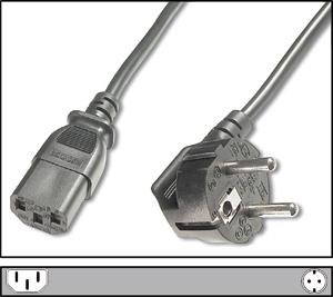 Productafbeelding Digitus ASSMANN netaansluiting, CEE 7/7 (Type-F) 90ø gewin. - C13 St/Bu 5,0m H05VV-F3G 1,0qmm bw (5 m)