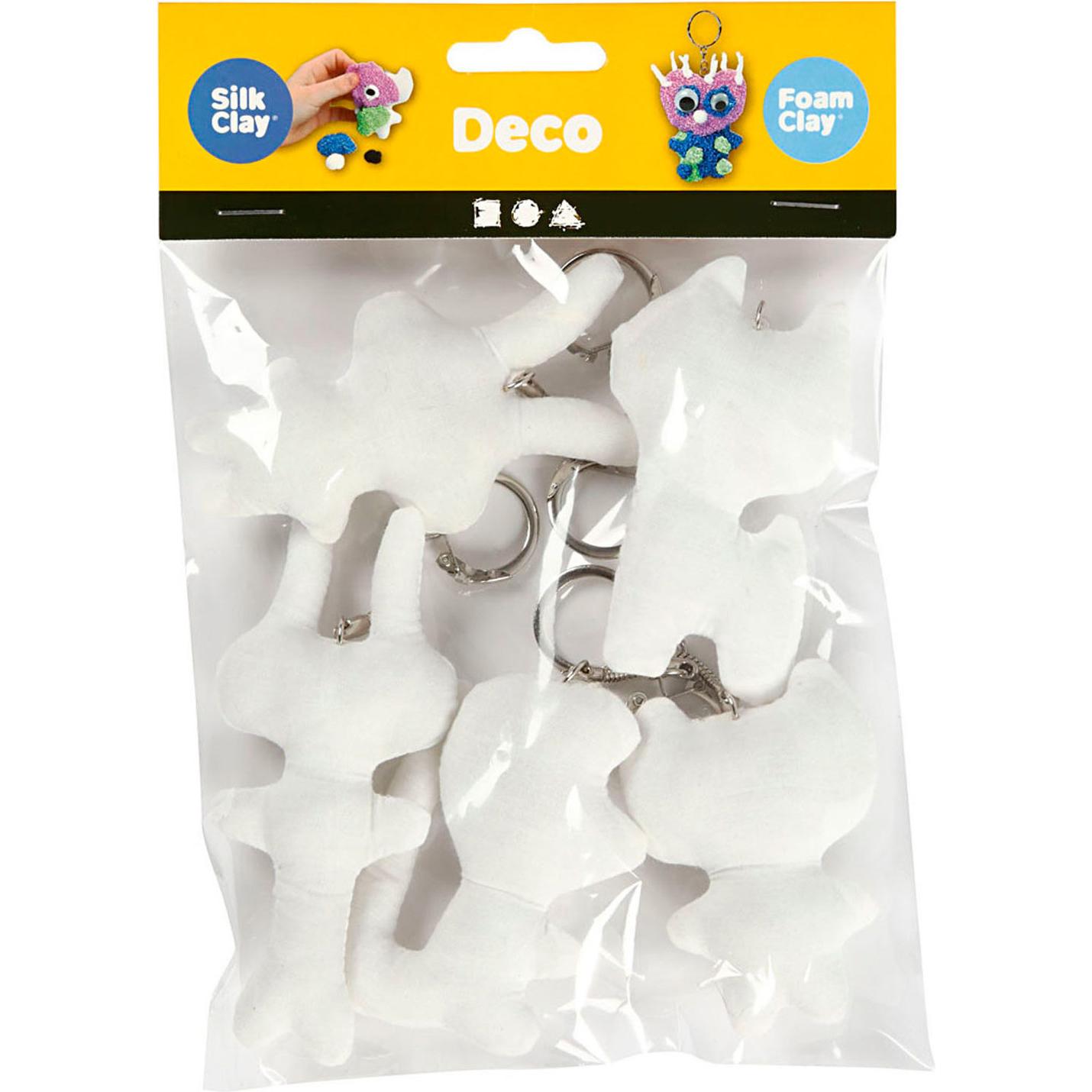 Thumbnail - Creativ Company, Herren, Schlüsselanhänger, Stoffen Dieren Sleutelhanger, 5st., Weiss