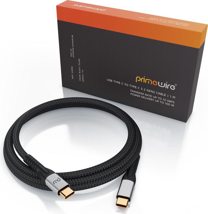 Image du produit Primewire USB C – USB C (1 m, USB 3.2 Gen 2, 100 W)