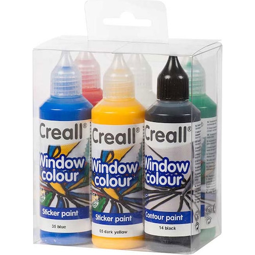 Creall, Künstlerfarbe + Bastelfarbe, Window Paint Set (Transparent, 480 ml)