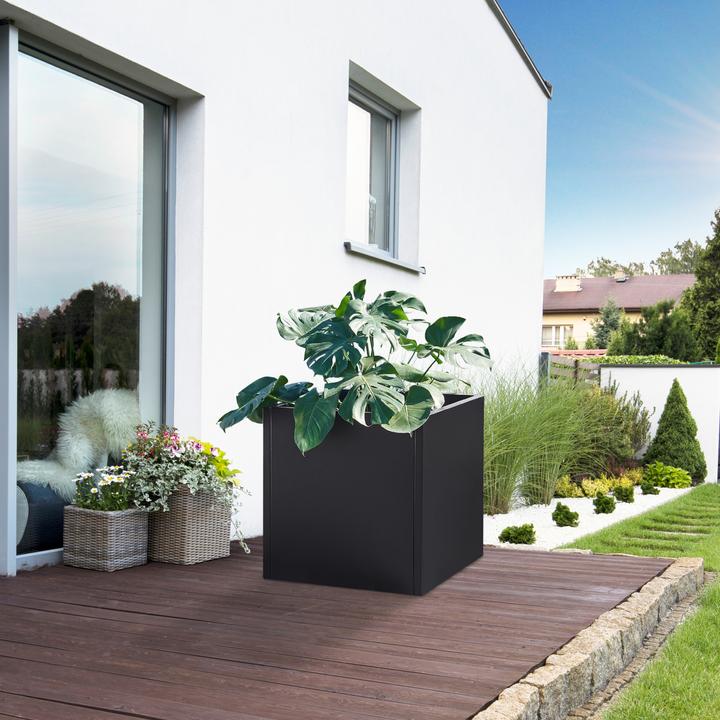 Produktbild Casa.Pro () Pflanzkübel Vaargel 60x60x60 cm Stahl Schwarz