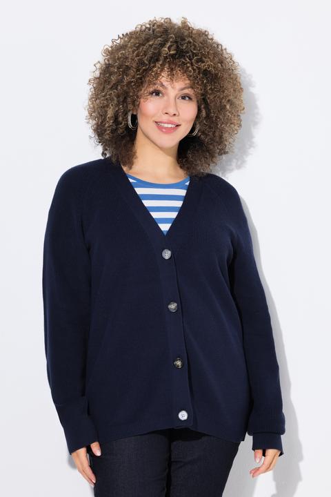 Produktbild Ulla Popken Strickjacke, Knöpfe, V-Ausschnitt, Langarm (42, 44)