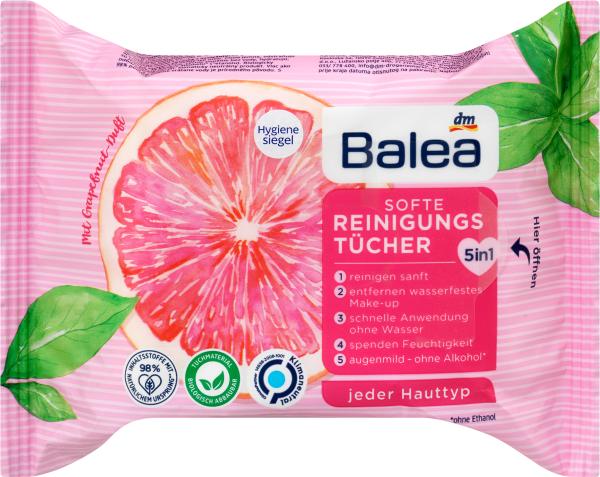 Produktbild dm Balea Softe Reinigungstücher Grapefruit