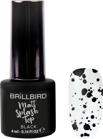 Actual product image BrillBird Matt Splash Top - Black 4ml (Black, Gel-Effect Nail Polish)