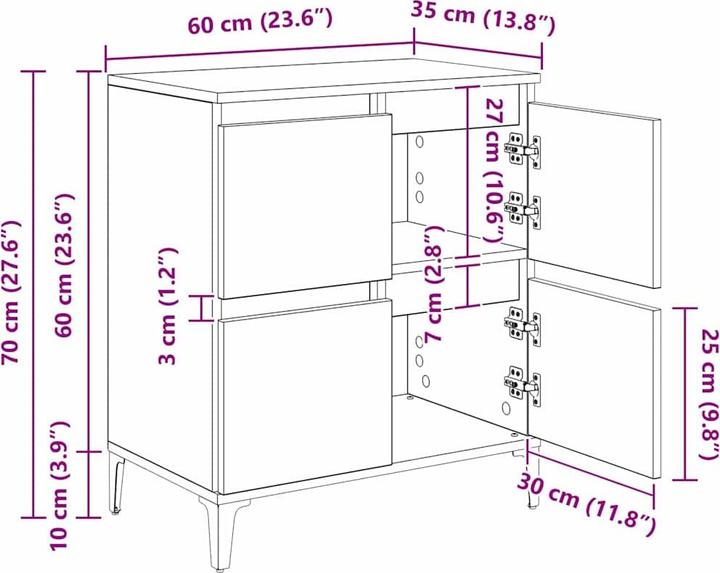 Image du produit vidaXL Sideboard-Möbel (35 x 60 x 70 cm)