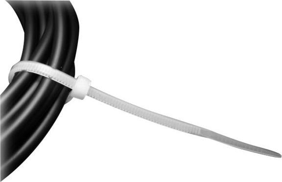 Actual product image Tecline Cable ties, 100 x 2.6 mm, white, PU 1000 pieces For bundling and fastening cables (100 mm, 1000 pcs.)