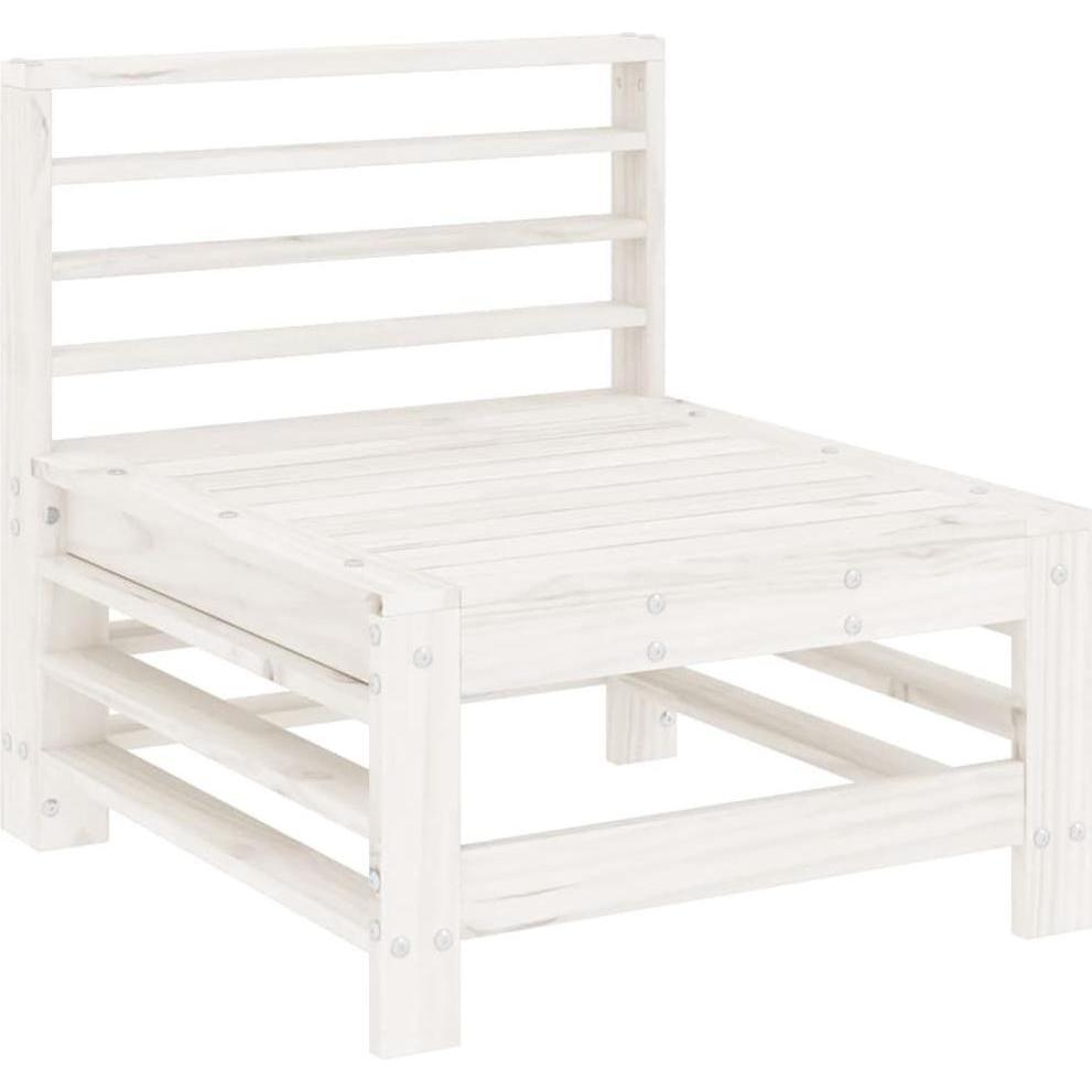 VidaXL, Gartenlounge, 9-tlg. Garten-Lounge-Set Weiss Massivholz Kiefer,Farbe
