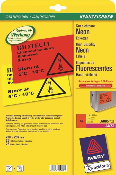 Produktbild Avery Neon-Etiketten