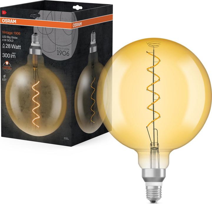 Produktbild Osram Vintage 1906 Led Classic Globe (E27, 5 W, 300 lm, 1 x, G)