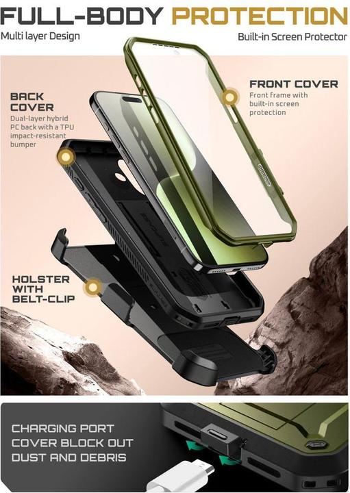 Image du produit Supcase UB Pro iPhone 17 Hülle - Grün (Apple iPhone 17)
