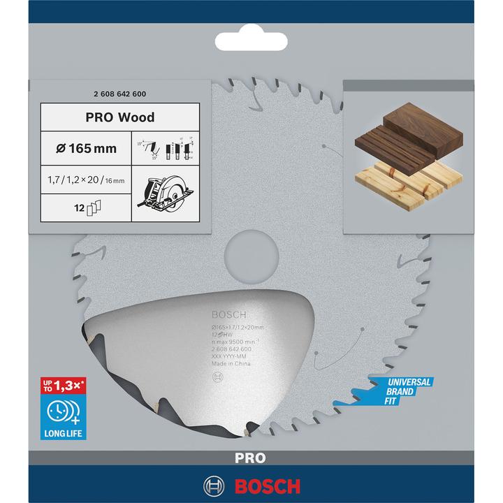 Produktbild Bosch Professional Zubehör PRO Wood Kreissägeblatt, 165 x 1.7 x 20 mm