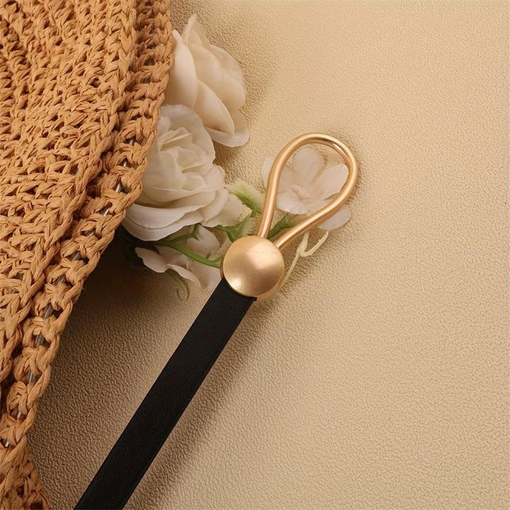 Actual product image Only-Bags.Store Trendiger verknoteter dünner Gürtel Klassischer solider Ledergürtel Freizeitkleid und Mantel