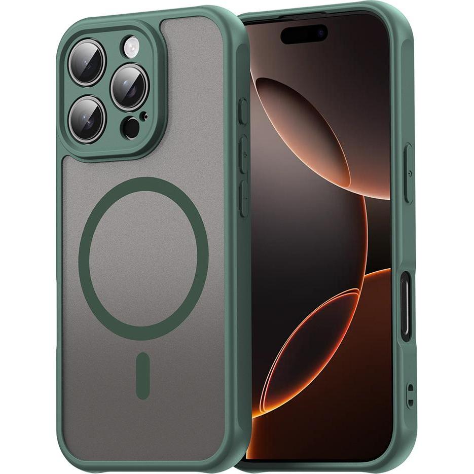 Techsuit - HaloFrost II MagSafe - iPhone 16 Pro - Green (Apple iPhone 16 Pro), Cover smartphone, Verde