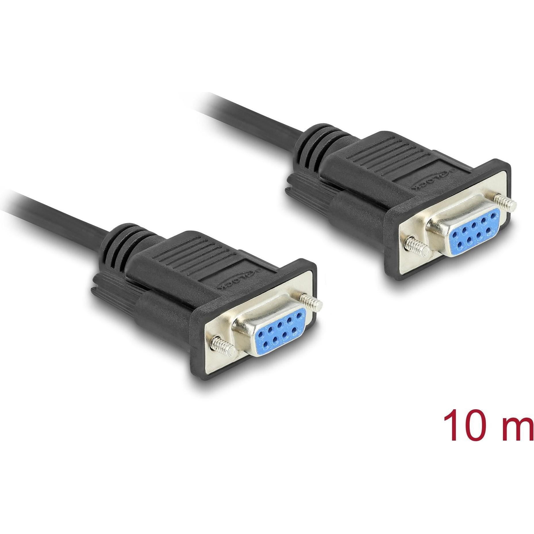 Delock Seriell Kabel RS-232 D-Sub9 Buchse zu Buchse 10 m (10 m), Schnittstellenkabel