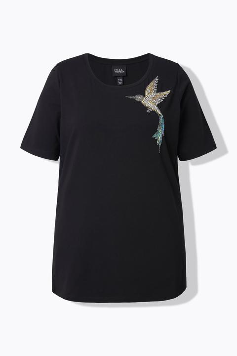 Actual product image Ulla Popken Hummingbird Beadwork Tee (50, 52)