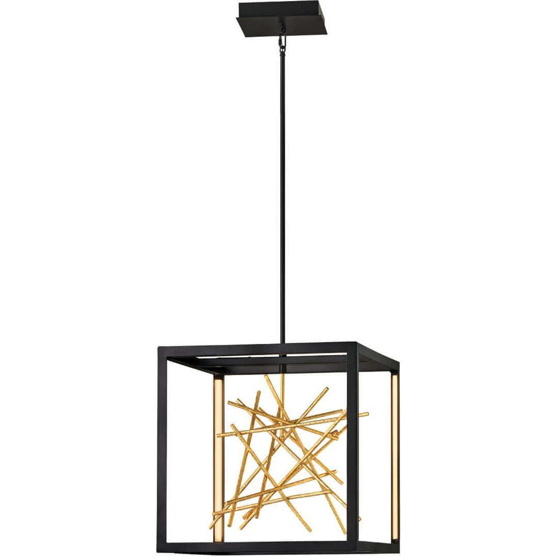 Elstead Lighting, Pendelleuchte, Styx LED Hängeleuchte 54cm Schwarz und vergoldetes Gold (5234 lm)