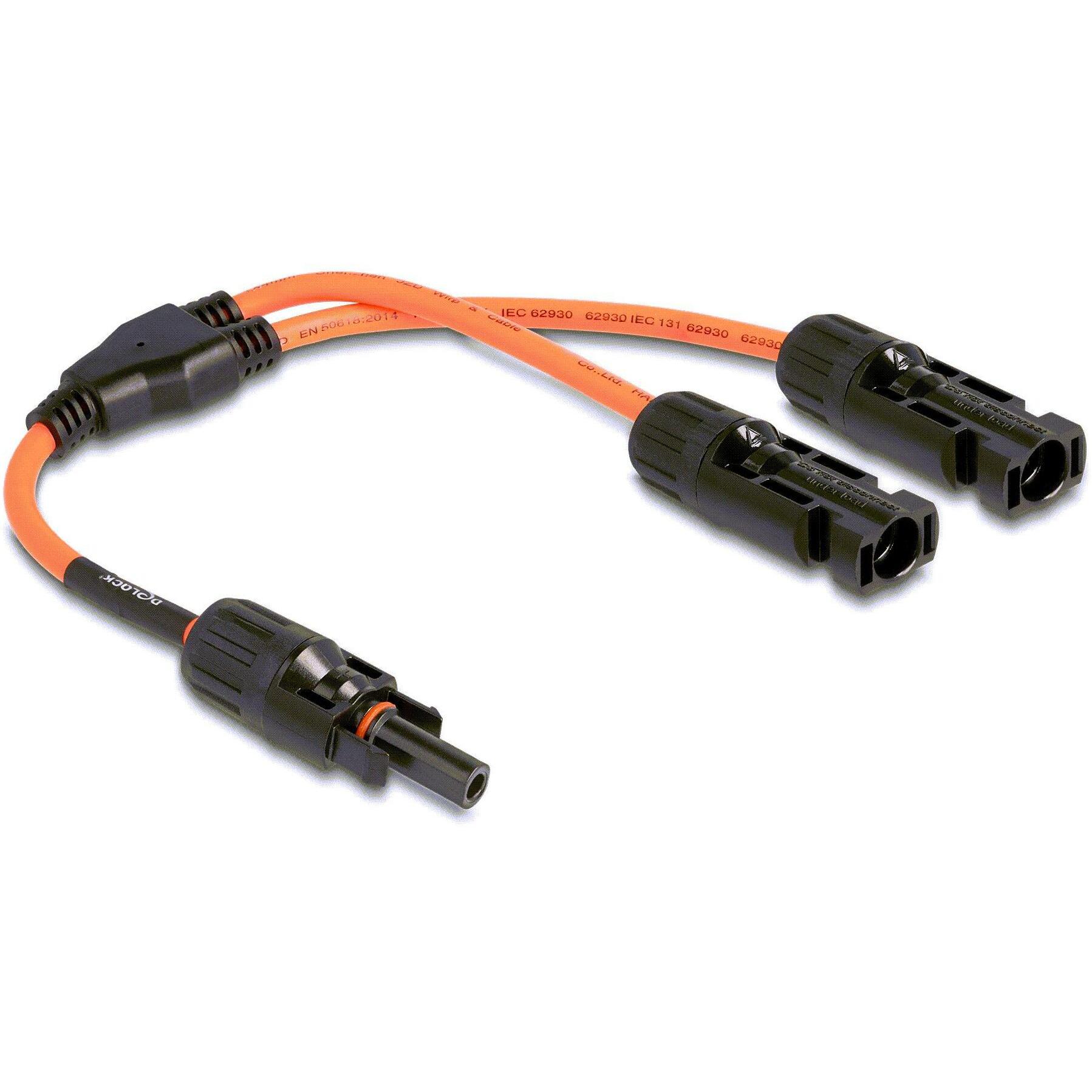 Delock DL4 Solar Splitter Kabel 1 x Buchse zu 2 x Stecker 30 cm rot, Elektronikkabel + Stecker, Rot