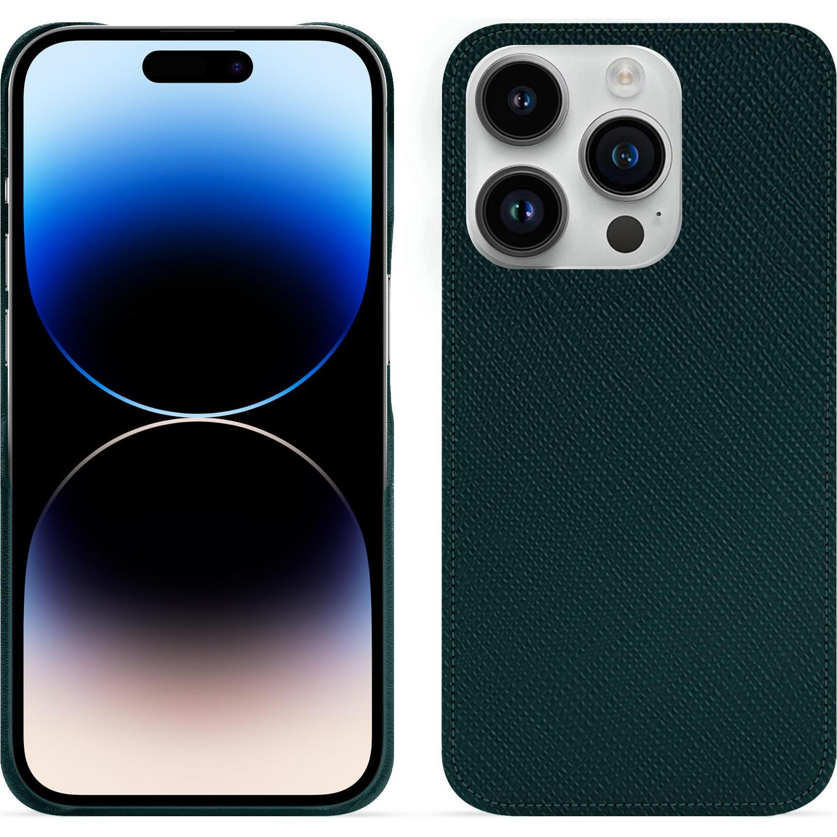 Noreve Lederschutzhülle (Apple iPhone 15 Pro), Smartphone Hülle, Grün
