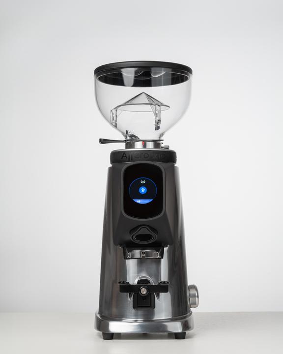 Actual product image Fiorenzato AllGround Coffee Grinder Chrome housing, oak wood 230V EU