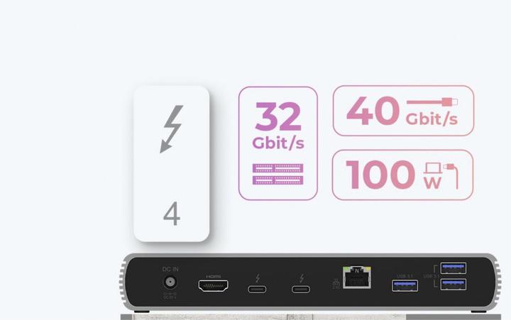 Produktbild Icy Box IB-DK8801-TB4 (Thunderbolt, 10 Ports)