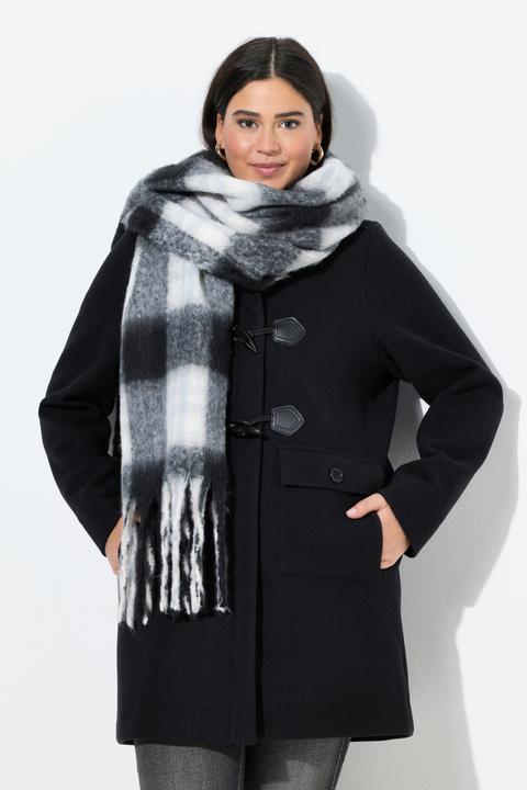 Produktbild Ulla Popken Dufflecoat, A-Linie, Wolloptik, Knebelknöpfe, Kapuze