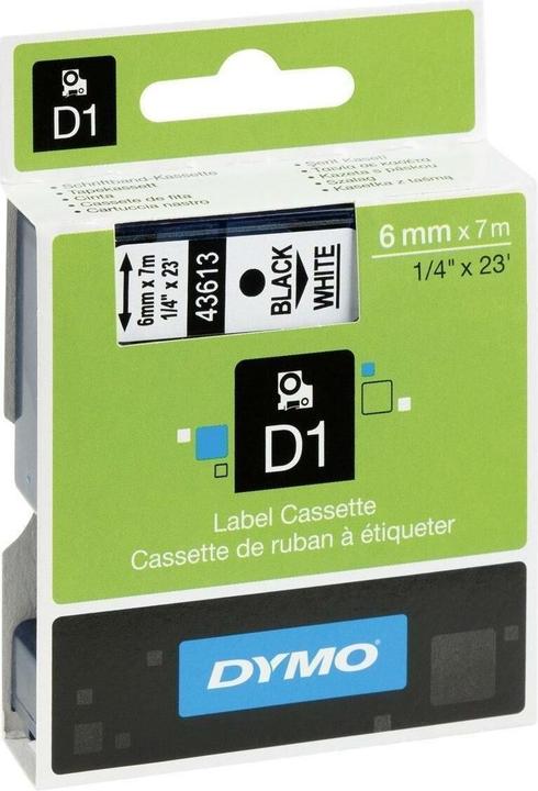 Dymo Striscia D1 6 mm x 7 m, nero su bianco