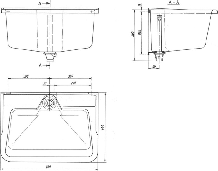 Actual product image Diaqua Waschbecken Wega (500 mm, 700 mm)