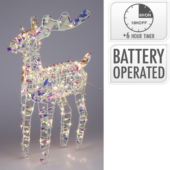 Produktbild Mojawo LED Rentier 100 LEDs warmweiss Weihnachtsbeleuchtung Innen Batterie