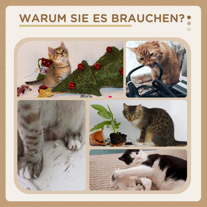 Produktbild PawHut Katzenbaum Spanplatte, Polyester Gelb (Gelb+Weiss+Blau)