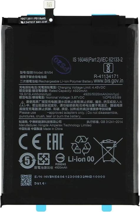 Xiaomi Akku BN54 Li-Ion-Polymer 3.87 Volt 5020 mAh
